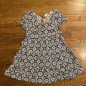 Navy and White Babydoll Dress